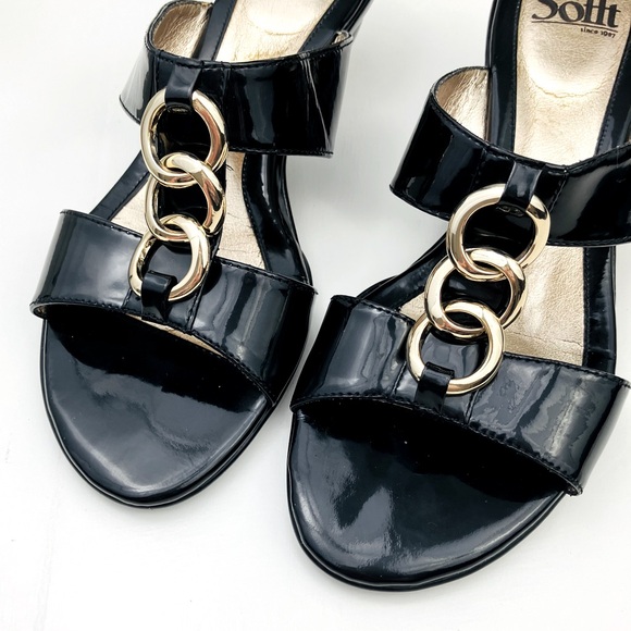 Sofft Patent Leather Wedge Sandals - Picture 2 of 7